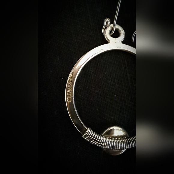 Mexican Sterling Silver and Natural Turquoise Earrings - Picture 3 of 4